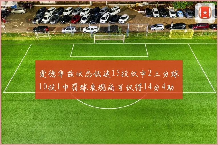 爱德华兹状态低迷15投仅中2三分球10投1中罚球表现尚可仅得14分4助攻